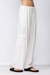 Newport White Linen Blend Pants
