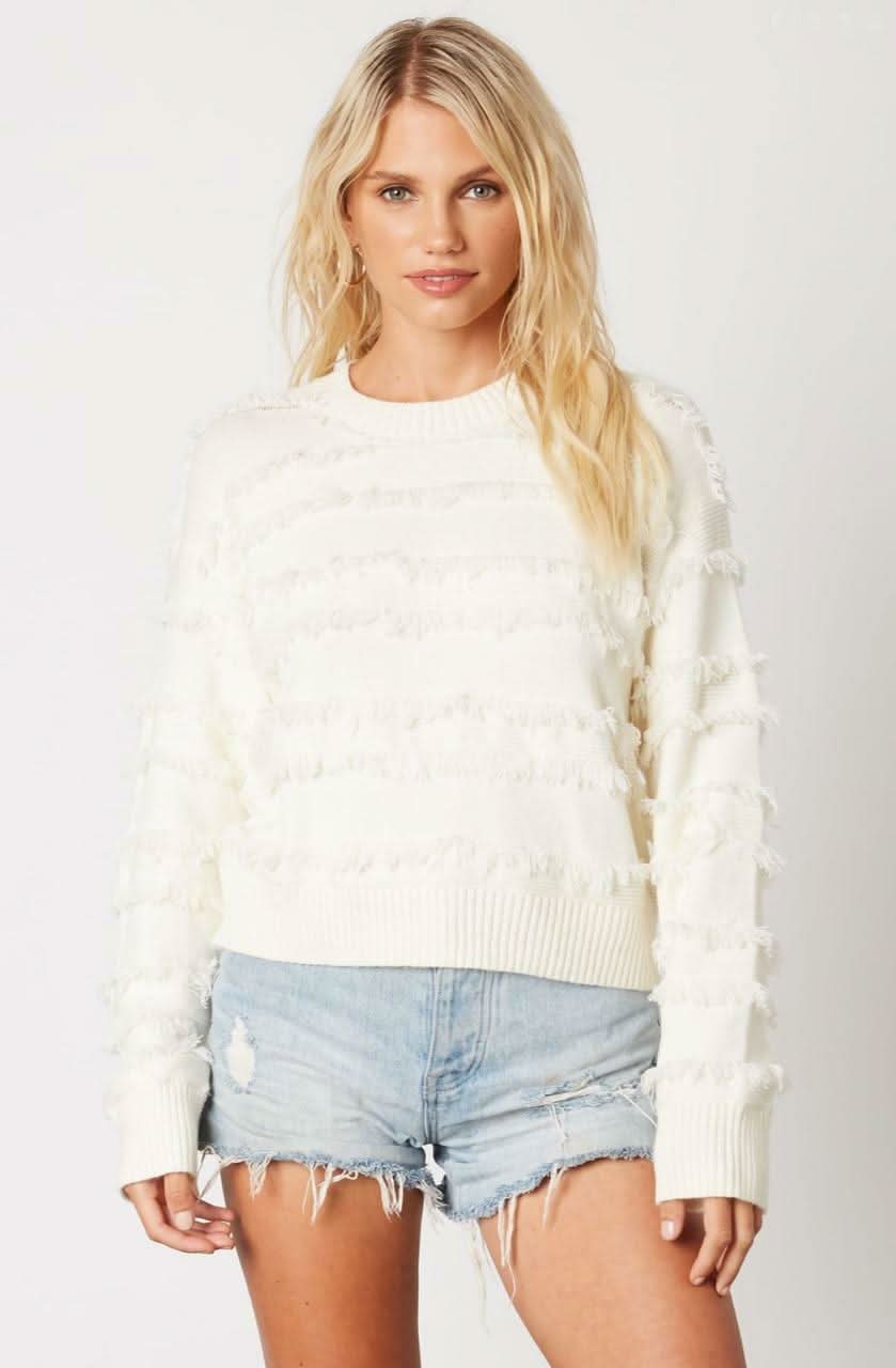 Hailey Ivory Fringe Sweater
