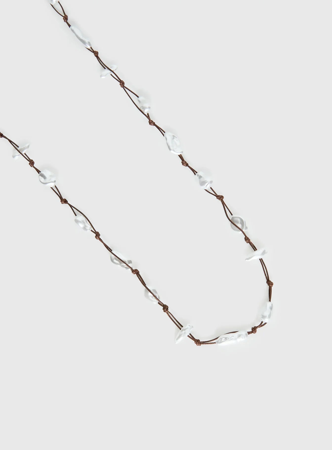 Delle Pearl Detail Wrap Belt Brown