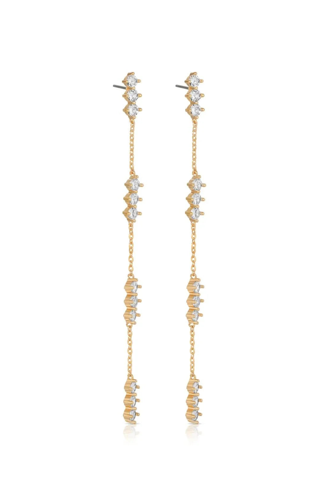Ettika Linear Crystal Drop Earrings