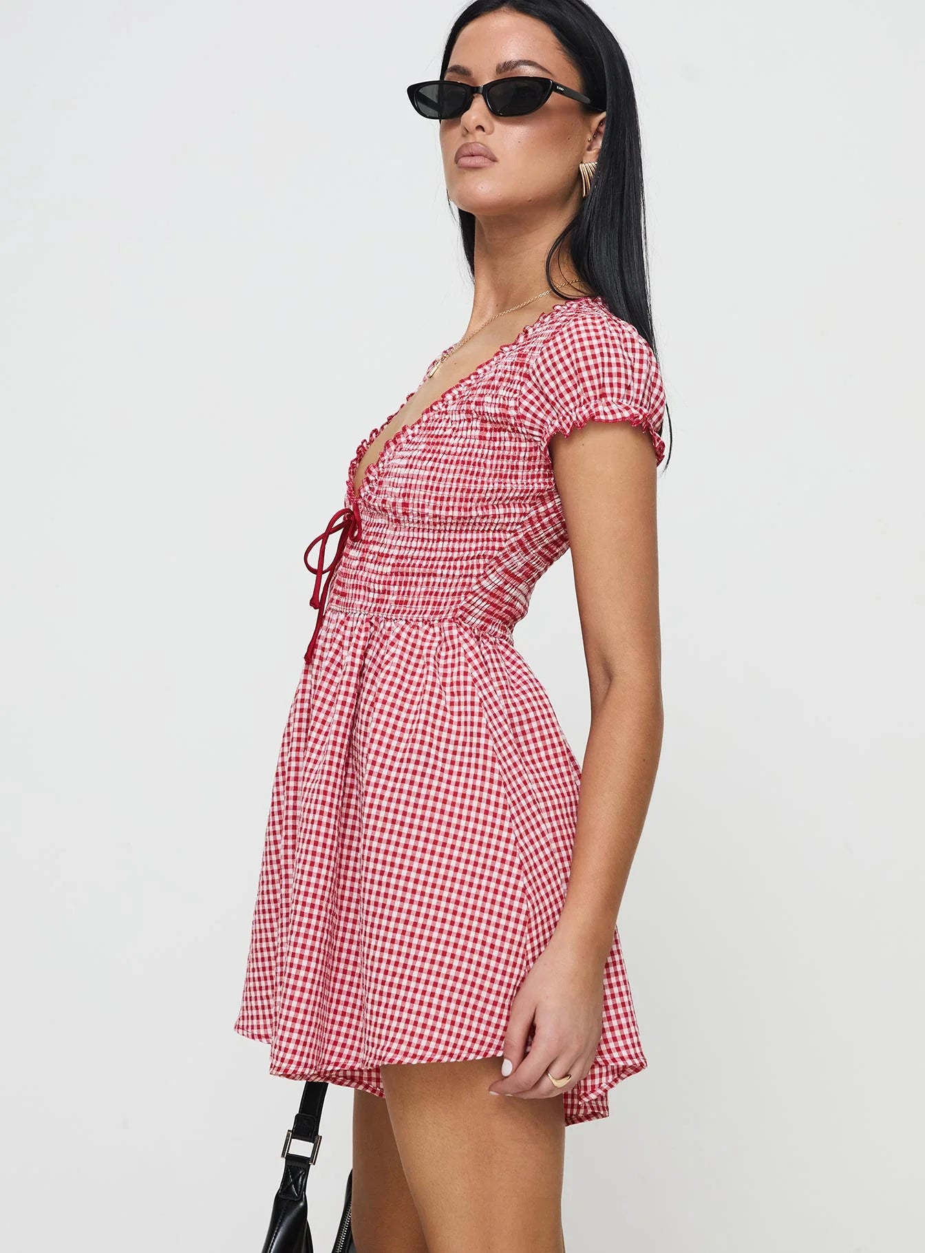 Wescott Gingham Playsuit Red White