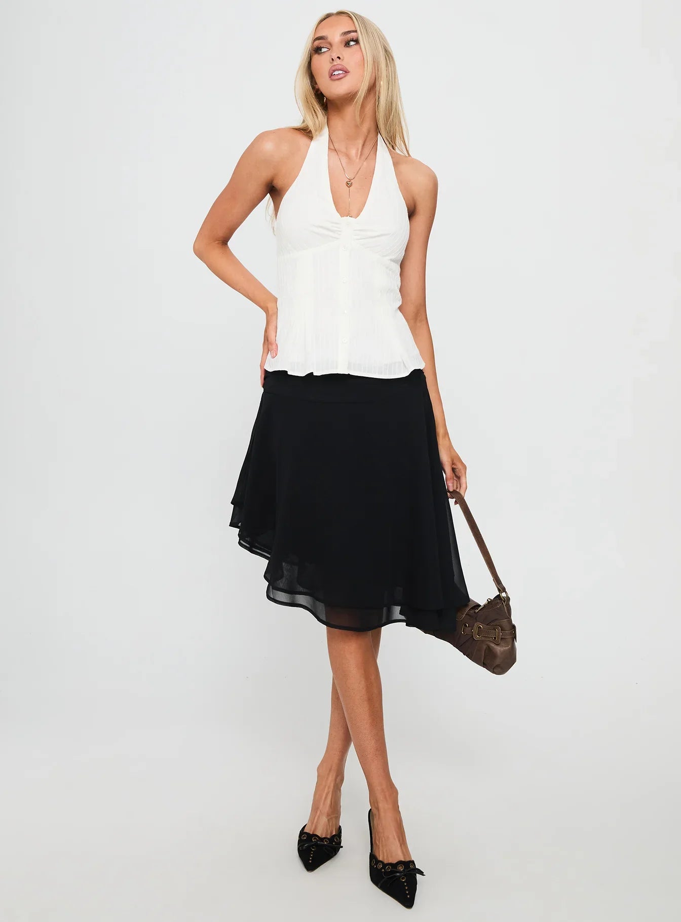 Life Goes By Sleeveless Top White