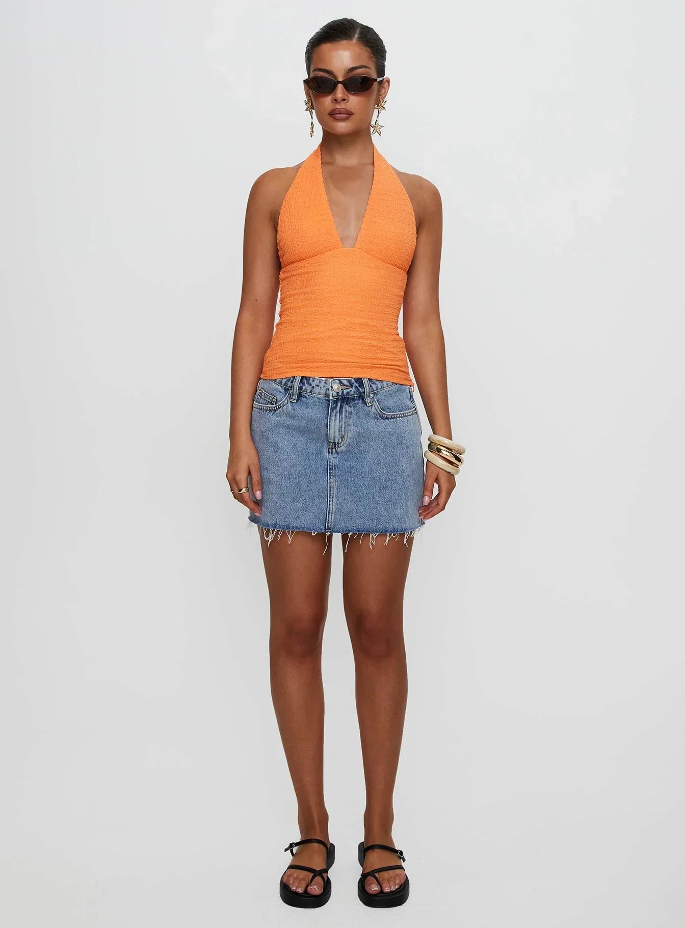 Emaline Halter Top Orange