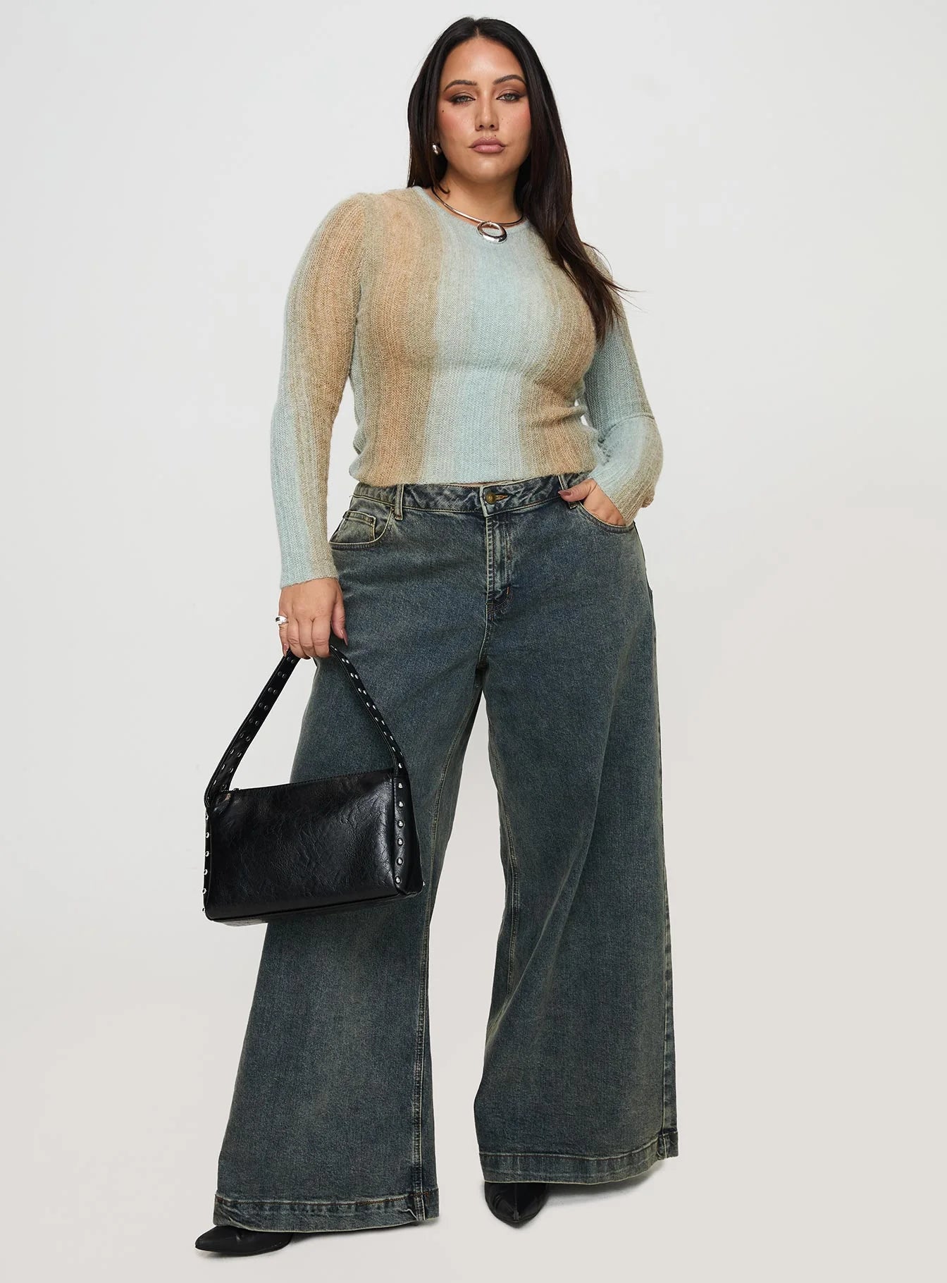 Cardenas Long Sleeve Top Green Curve