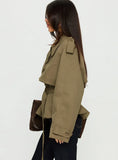 Eldora Cropped Trench Coat Green