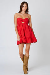 Argie Red Strapless Romper