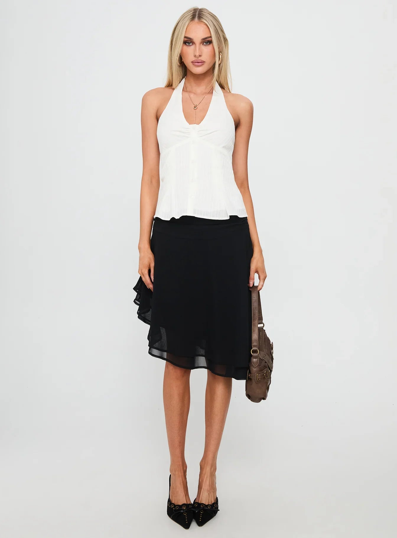 Life Goes By Sleeveless Top White