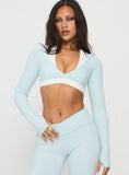Vitality Long Sleeve Active Crop Blue