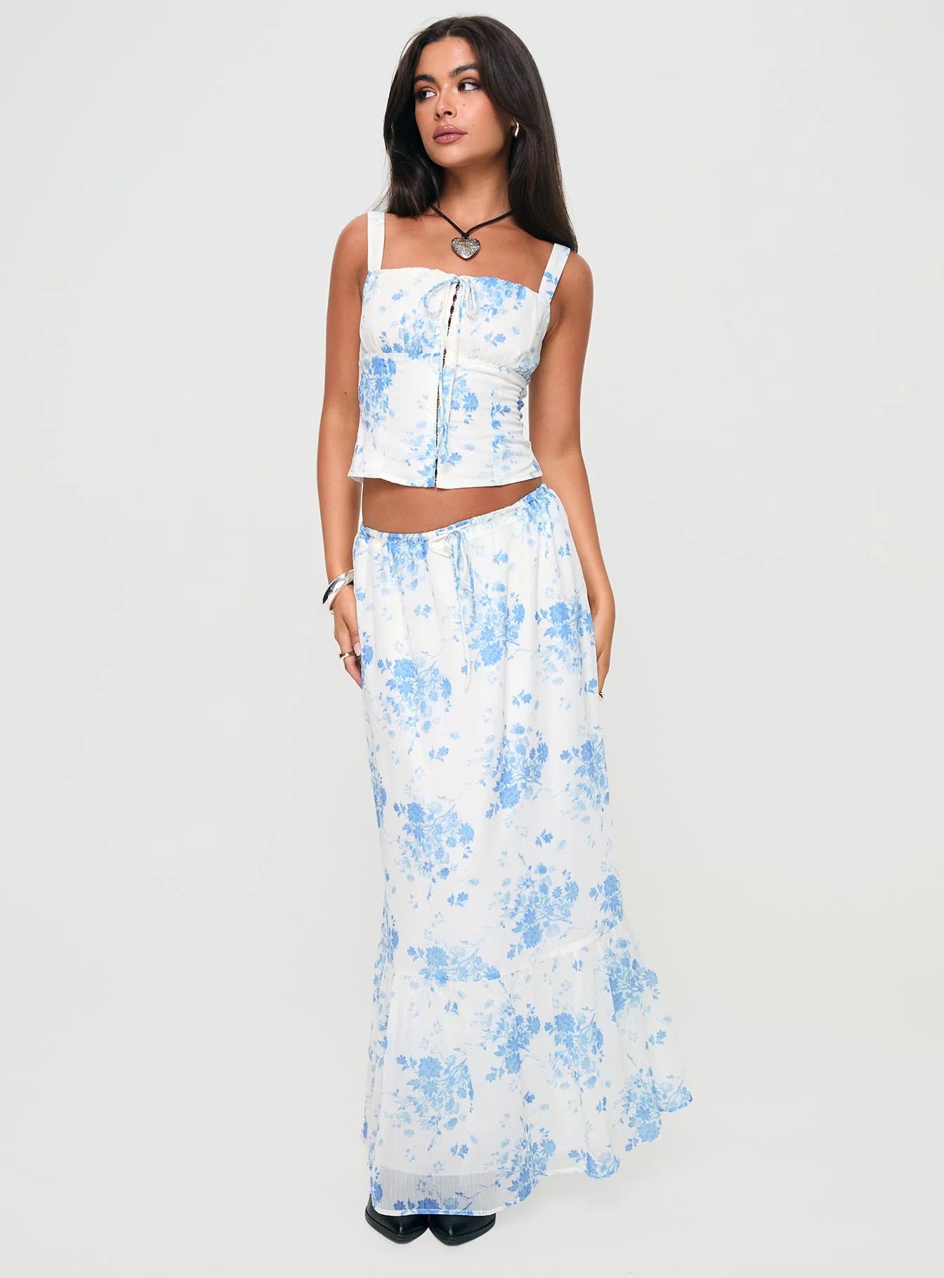 Modern Girl Top White Blue