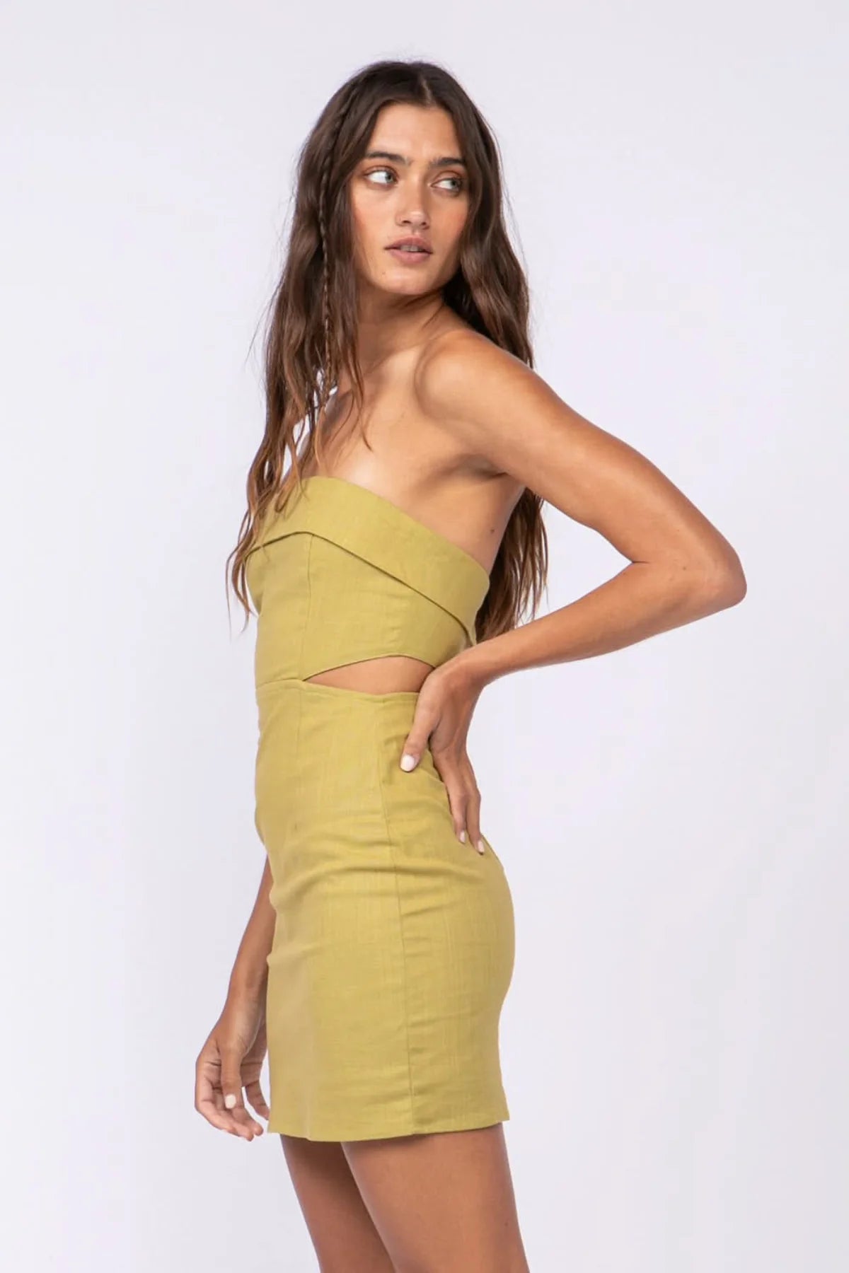 Youre The One Tea Leaf Strapless Bodycon Mini Dress