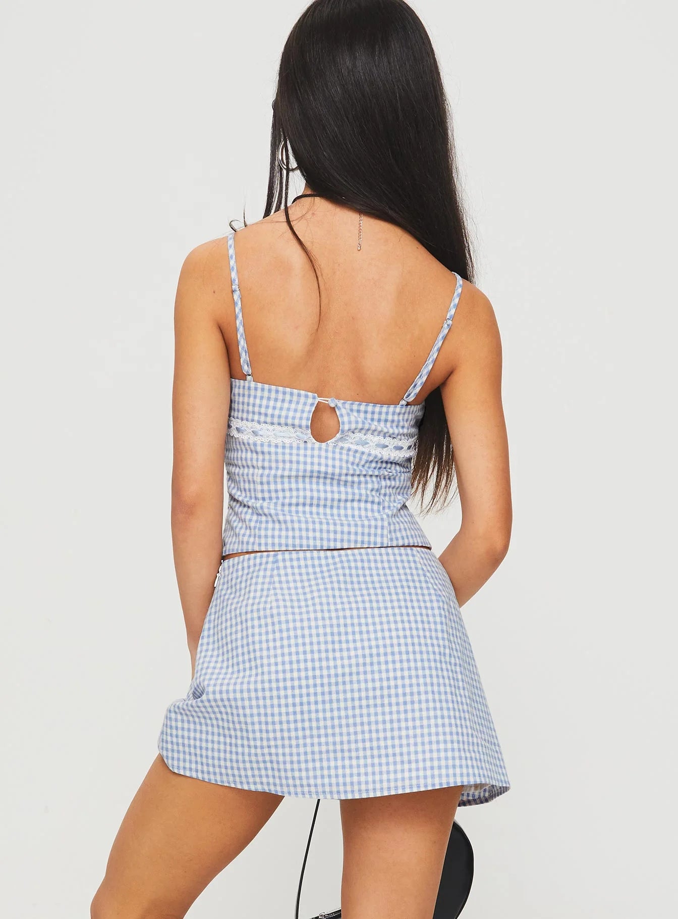 Daydreaming Gingham Set Blue White