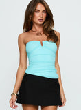 Reminisce Strapless Hardware Detail Top Aqua