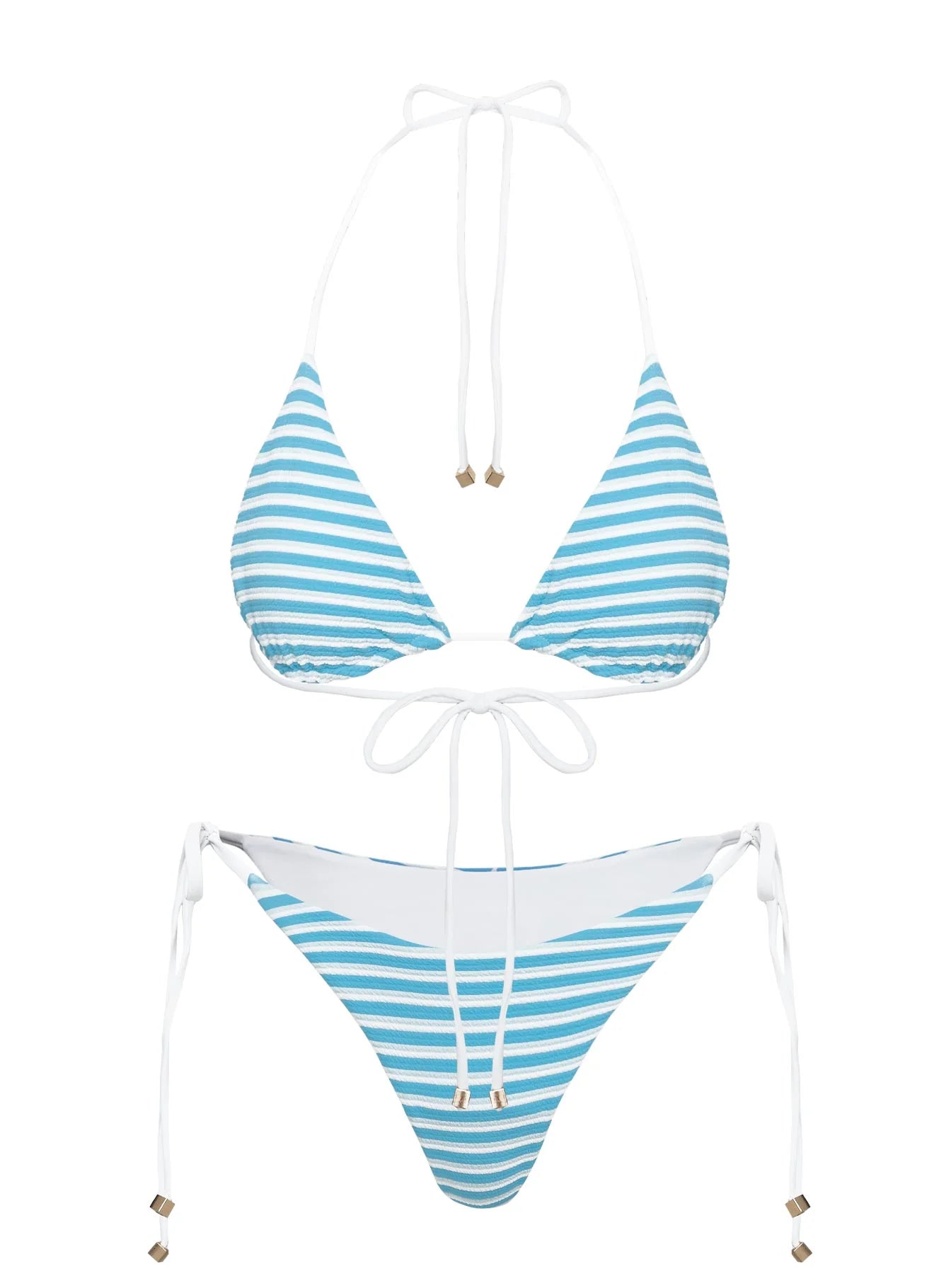 Nevaeh Triangle Bikini Top Blue White