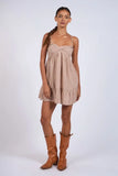 Gracie Brown Gingham Cami Mini Dress