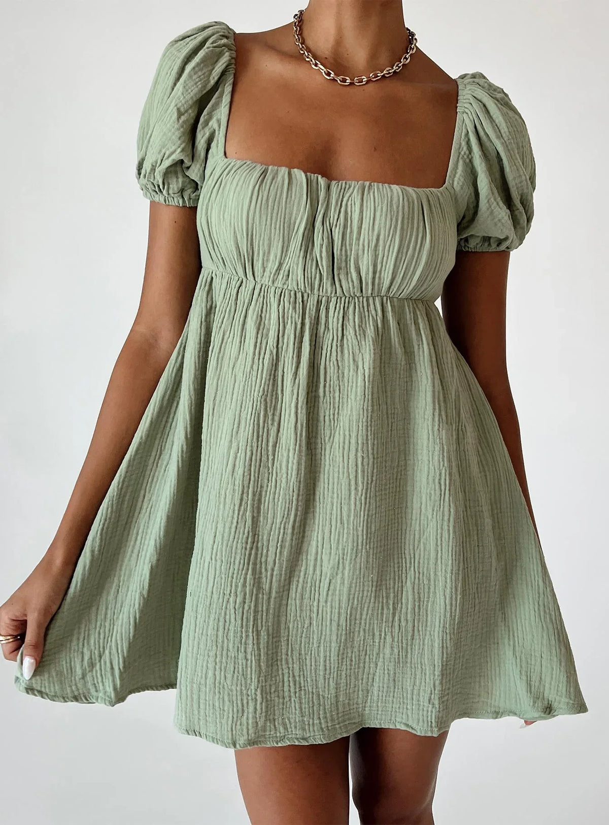 Lets Dance Mini Dress Sage