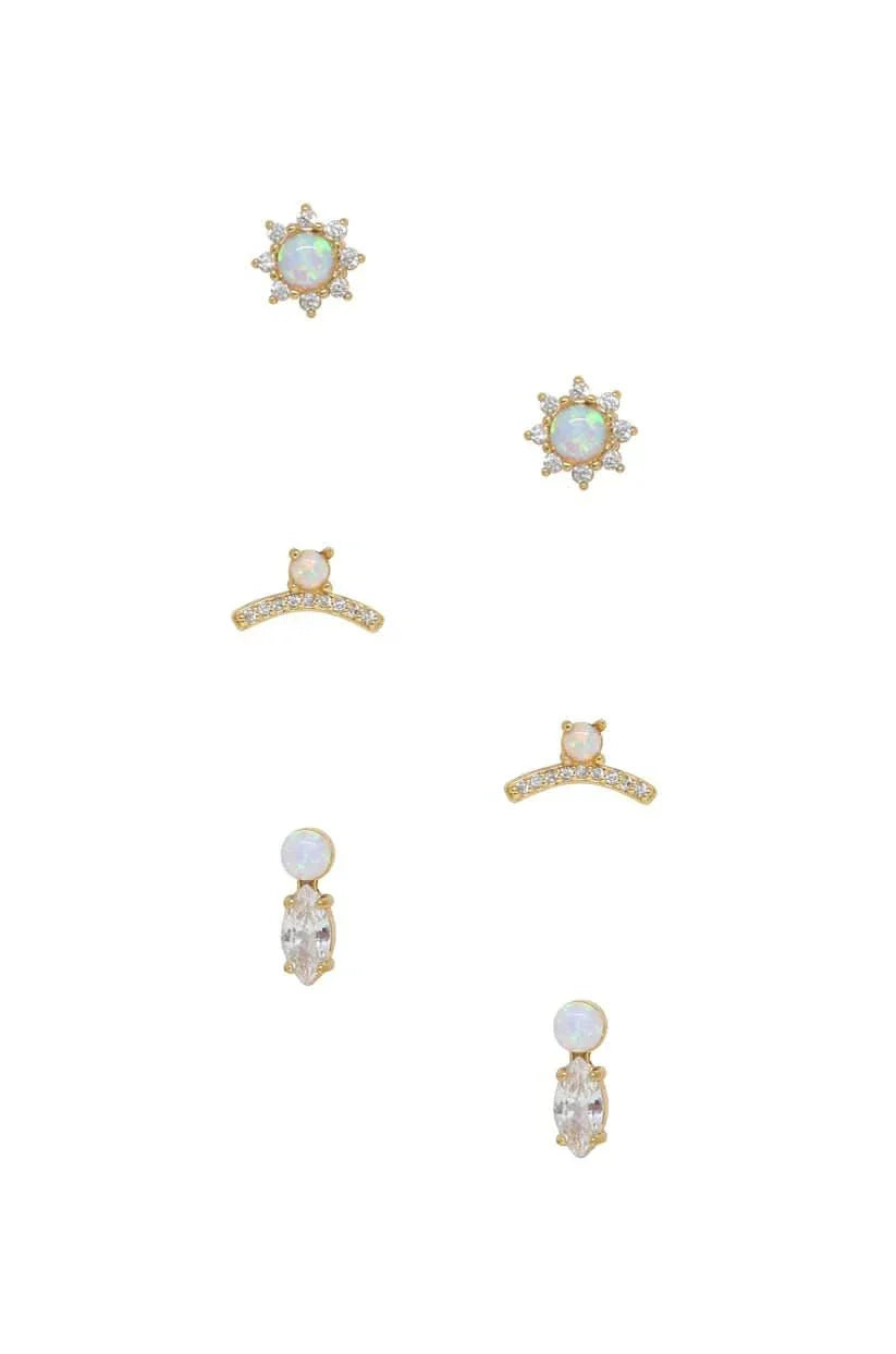 Opal and Crystal Babies Earring Set