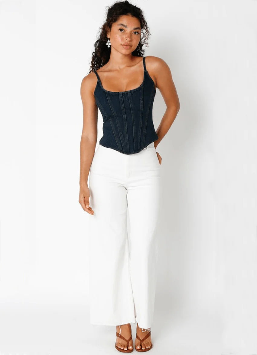 Annabelle Dark Denim Corset Top