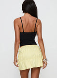 Kiwie Ruched Mini Skirt Butter Yellow