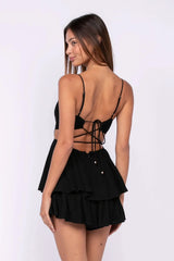 Aristea Black Cutout Romper Dress