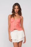 Hard to Ignore Coral Corset Top