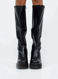 Coline Knee High Platform Boots Black