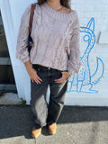 Rylie Nude Cable Knit Tunic Sweater
