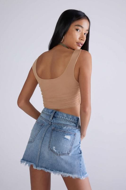 Eyes On You Medium Wash Denim Mini Skirt