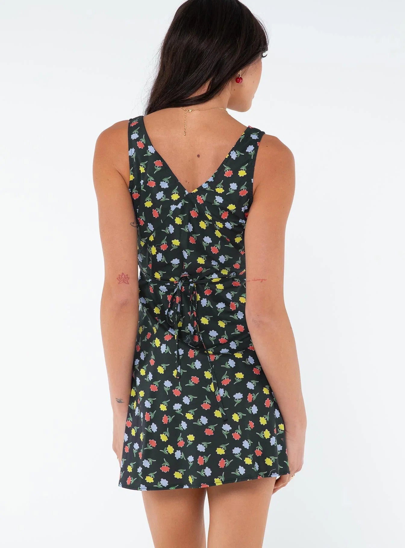 Nellie Mini Dress Black Multi Floral