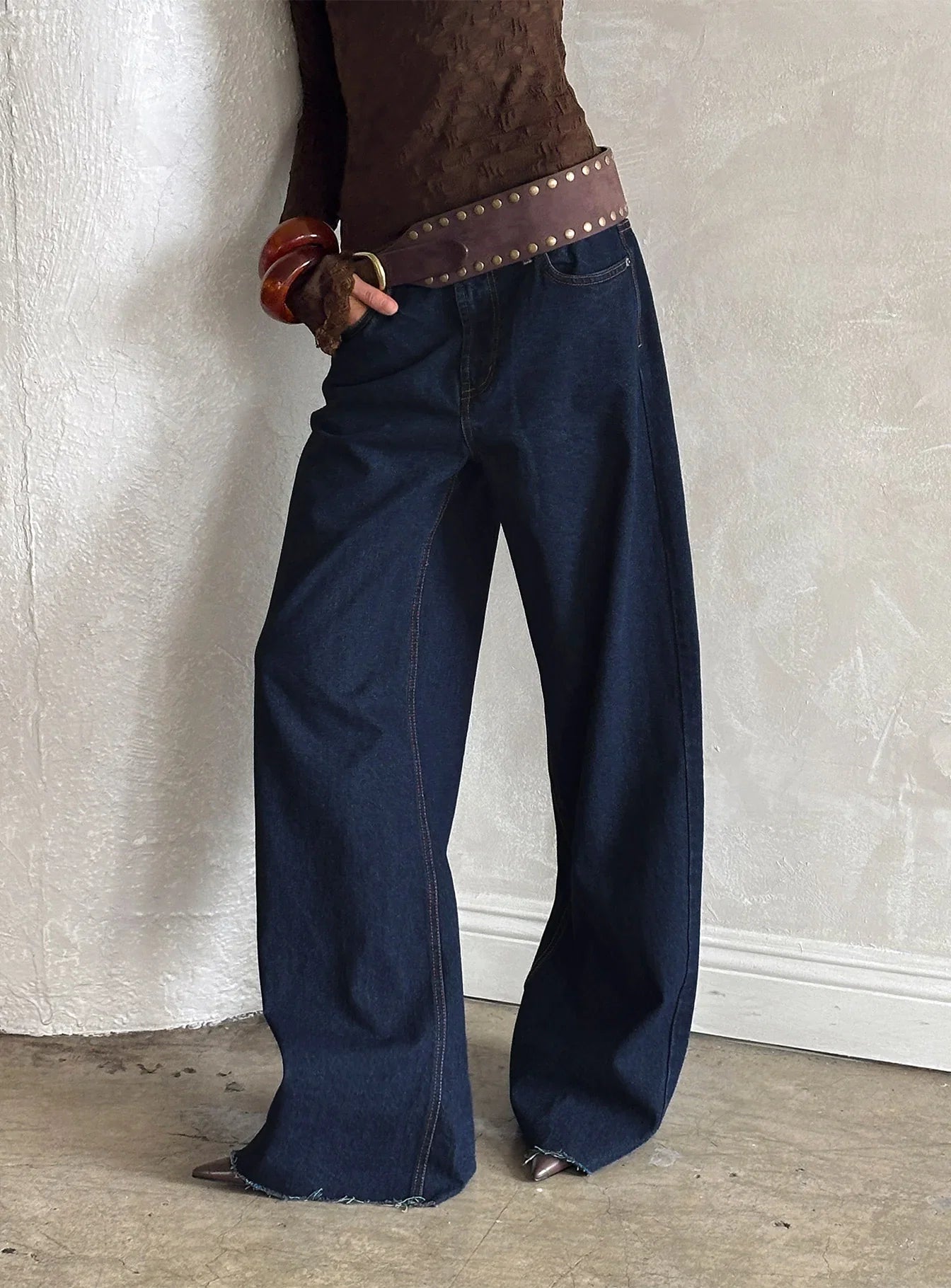 Darla Low Rise Straight Leg Jean Dark Blue Wash