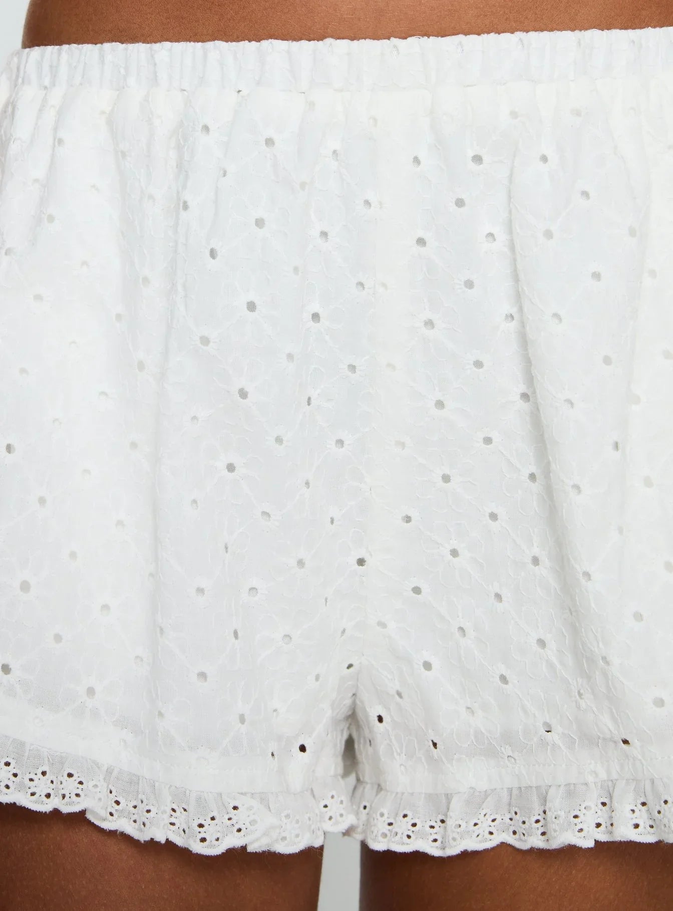 Midnight Sugar Frill Shorts White