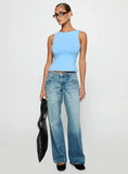 Lose Your Number High Neck Top Blue