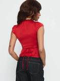 Tatianna Frill Blouse Top Red