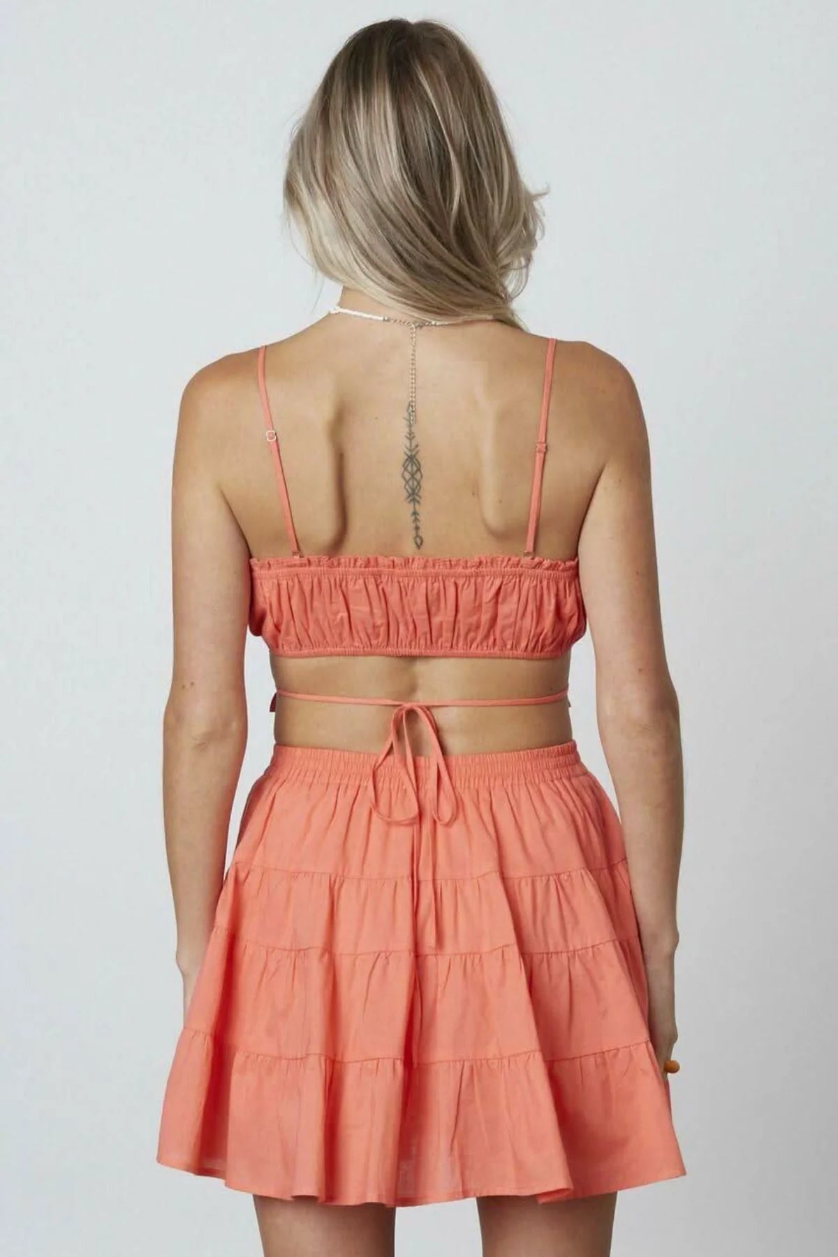 Evelyn Peach Two Piece Mini Dress