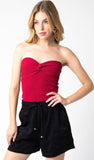 Becca Dark Red Twist Knot Tube Top