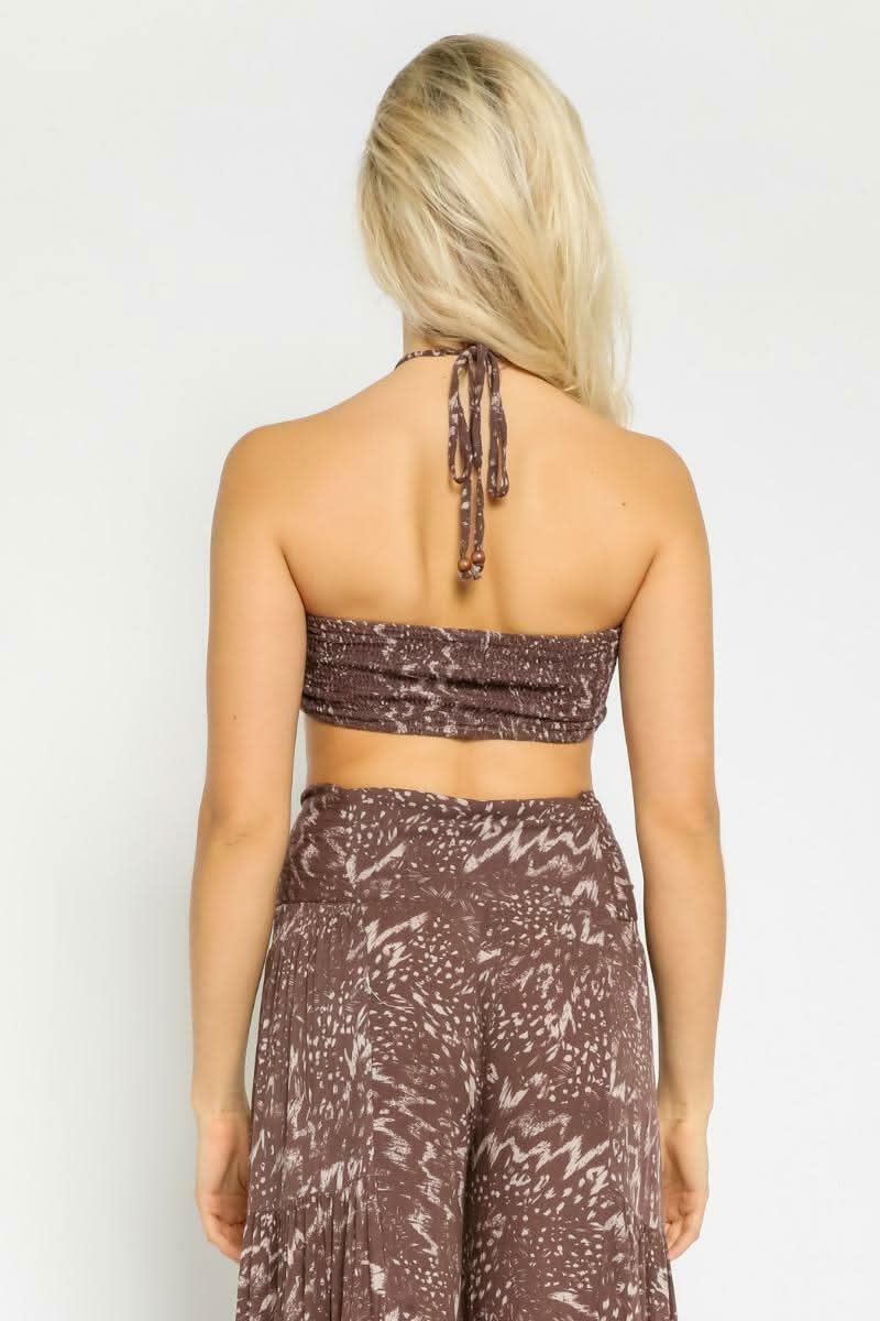 By The Shore Etched Espresso Two Piece Jumpsuit