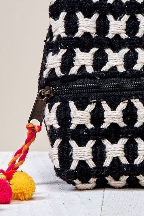 Hannah Black Geo Print Makeup Bag