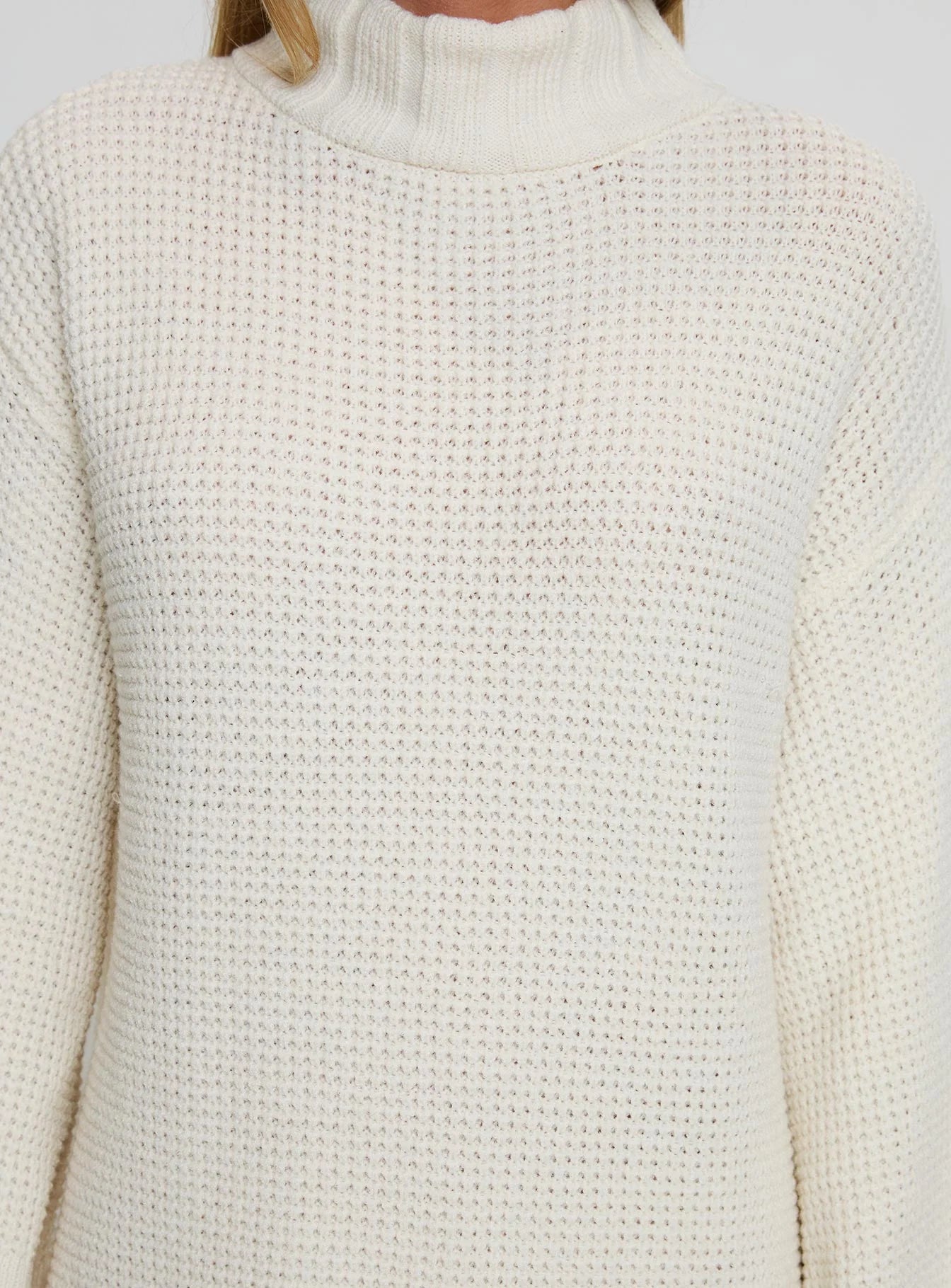 Tarin Long Sleeve Knit Mini Dress Cream