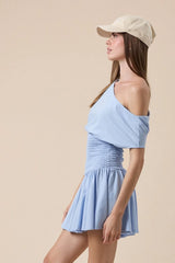 Roya Light Blue Drop Waist Mini