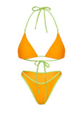 Sandbar Triangle Bikini Top Orange Green
