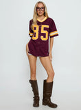 ASU Football Button Down Jersey Maroon