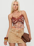 Loraleigh Lace Trim Cami Top Orange Multi