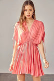 Kayla Milky Pink Dolman Short Sleeve Mini Dress