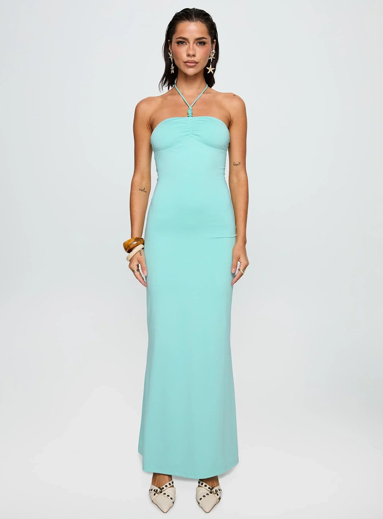 A Vision Hardware Detail Maxi Dress Blue