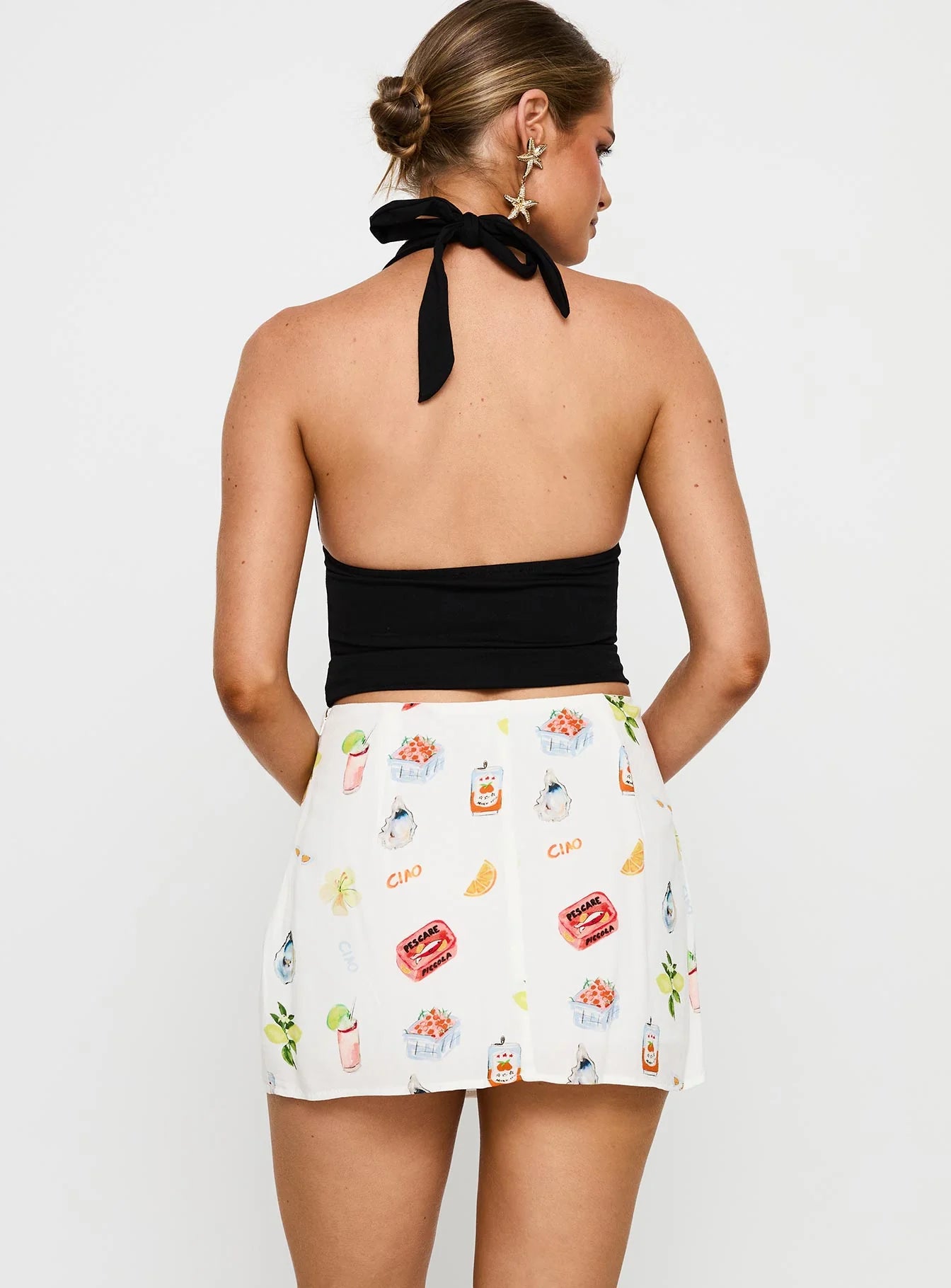 Caraliia Mini Skirt White Multi