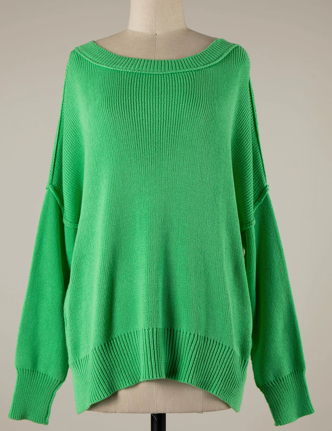 Coffee Date Spring Green Oversized Sweater