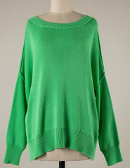 Coffee Date Spring Green Oversized Sweater