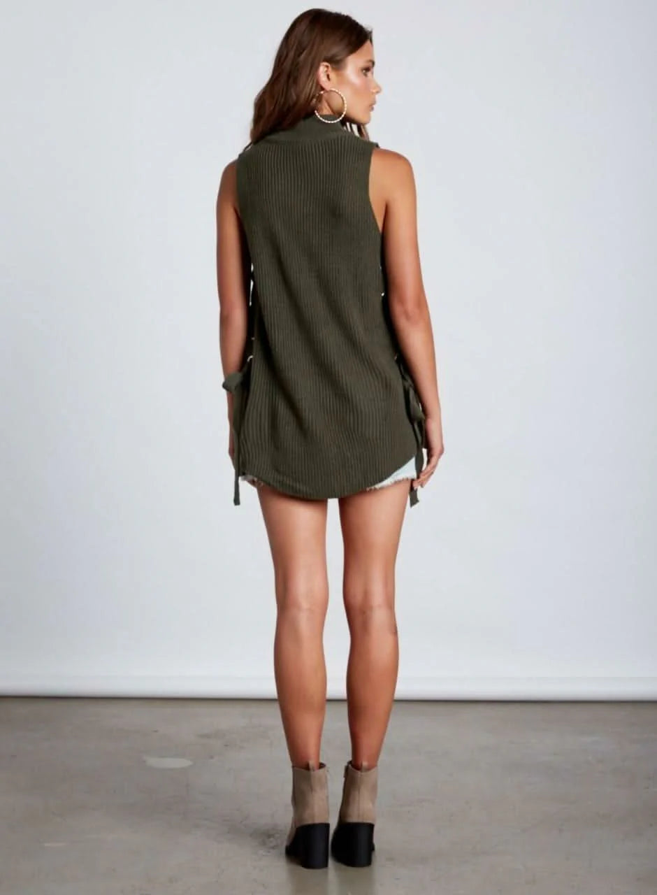Lively Olive Choker Sweater