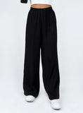 Louis Linen Blend Pants Black Lower Impact