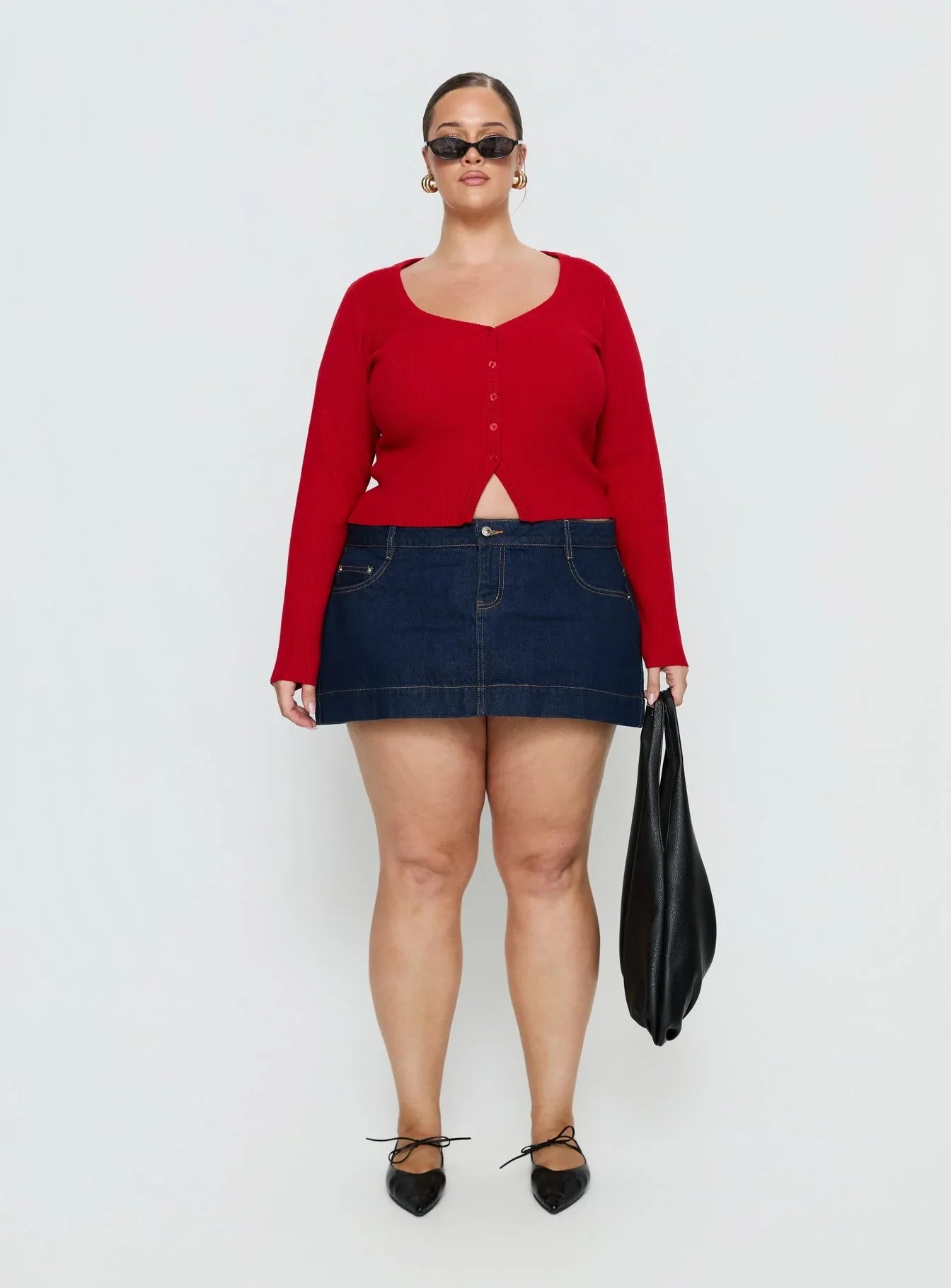 Sorenna Long Sleeve Top Red Curve
