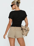 Headphones On Micro Cargo Short Washed Brown